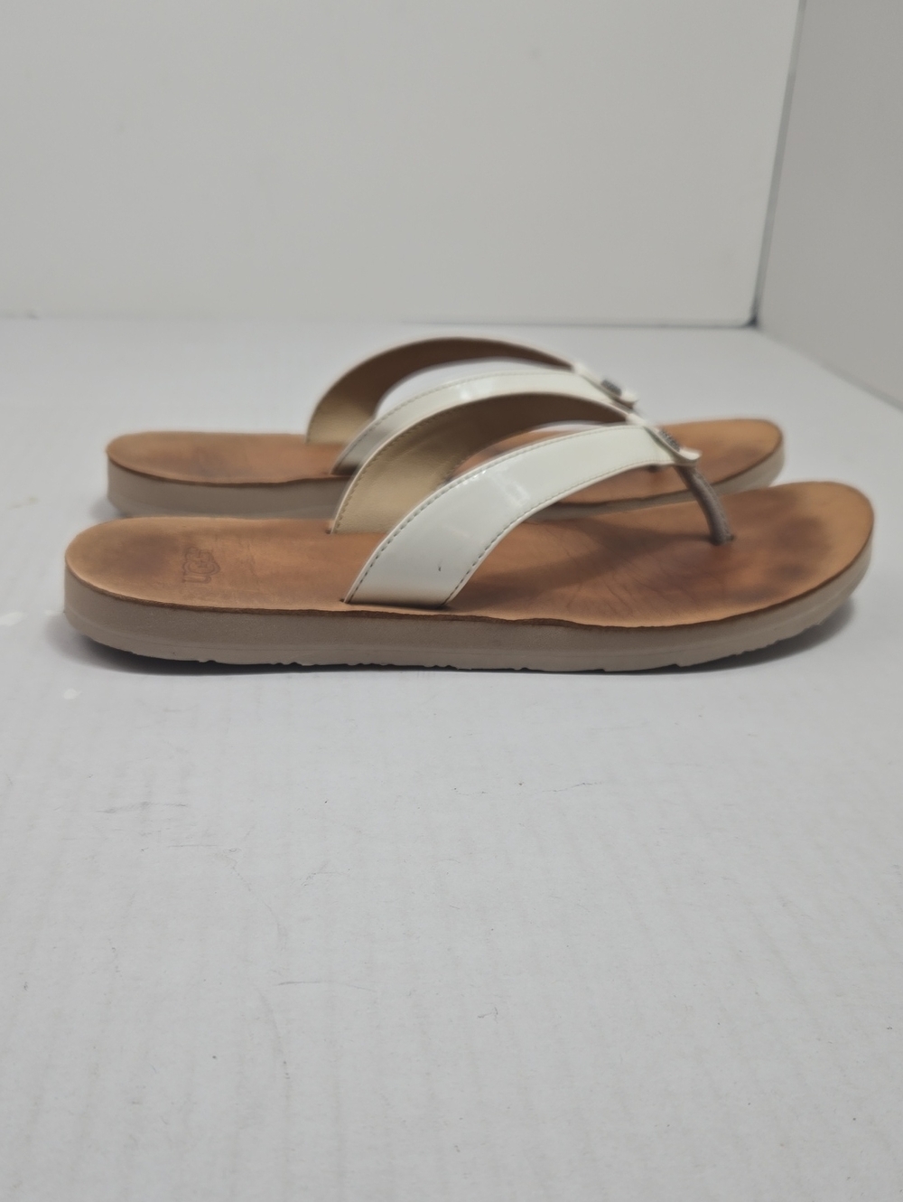 UGG Australia Womens Size 9 US Tawney Flip Flop Sandals 1019881 White Patent